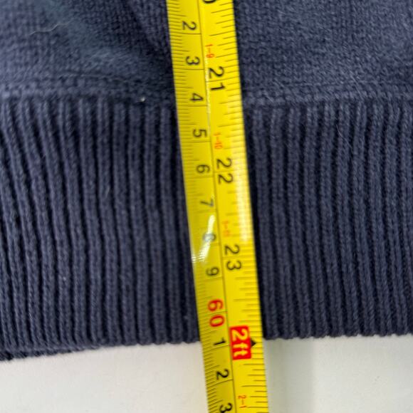 VTG 90's Eddie Bauer Sweater Men Med Navy Cotton Chunky Knit  Hong Kong - Picture 7 of 7